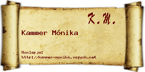 Kammer Mónika névjegykártya
